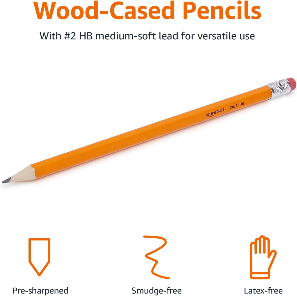 Amazon Basics HB Pencils, 30 Count - Detail view