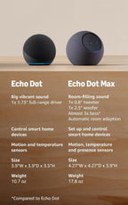 Echo Dot Smart Speaker, Charcoal - Alternate angle