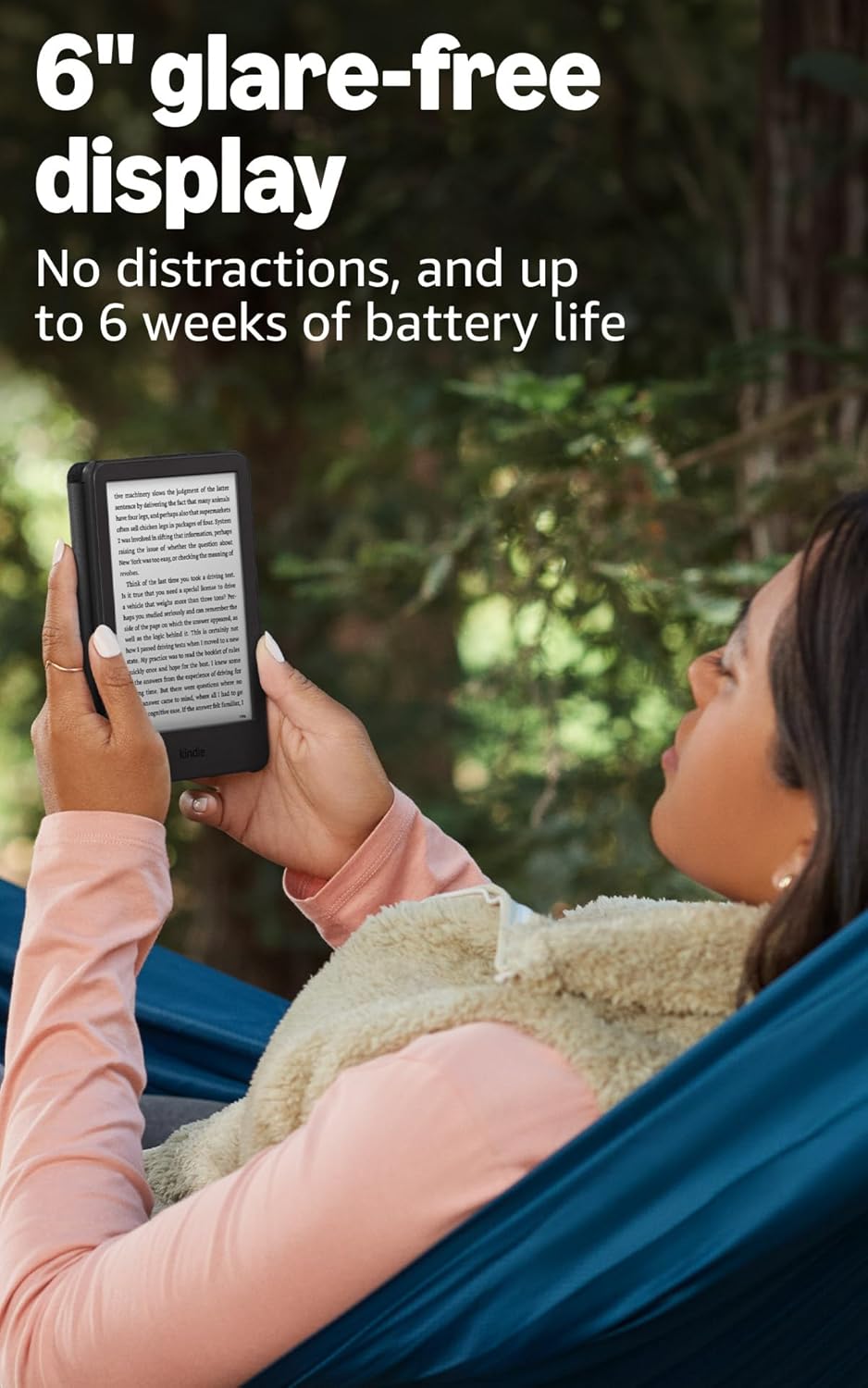 Kindle 16 GB E-Reader, Matcha - Size reference