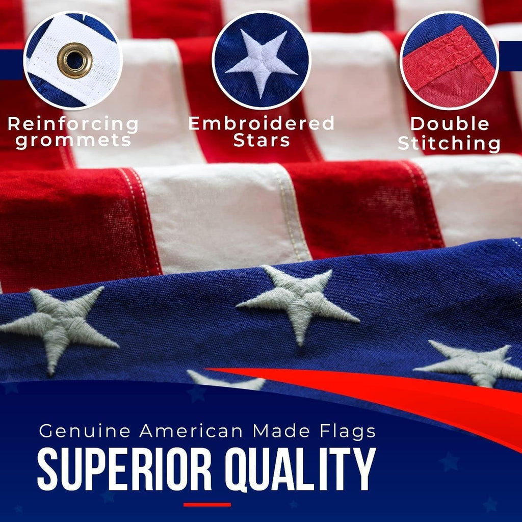 American Flag 3x5 Ft Heavy Duty Outdoor, Made in USA - Detail view