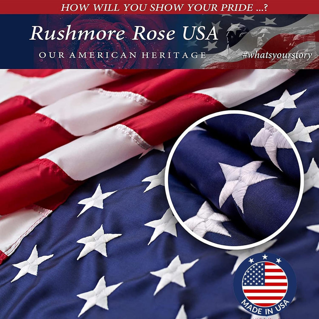 American Flag 3x5 Ft Heavy Duty Outdoor, Made in USA - Alternate angle