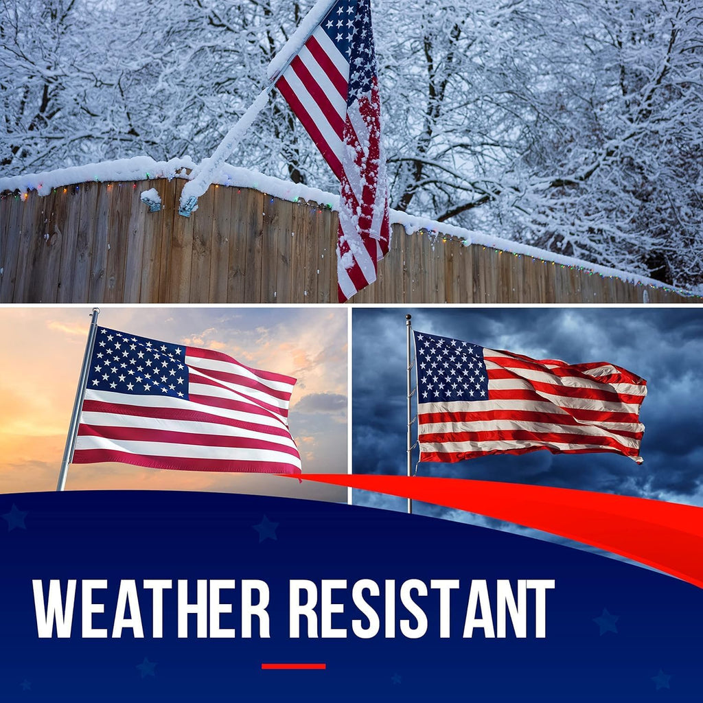 American Flag 3x5 Ft Heavy Duty Outdoor, Made in USA - Size reference