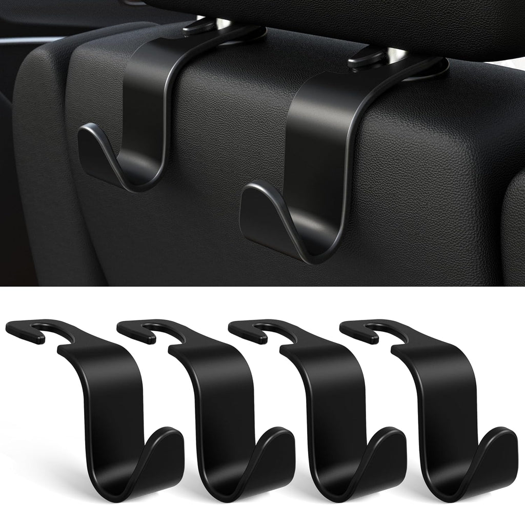 Amooca 4-Pack Car Headrest Hooks, Holds 55 lbs - Additional view