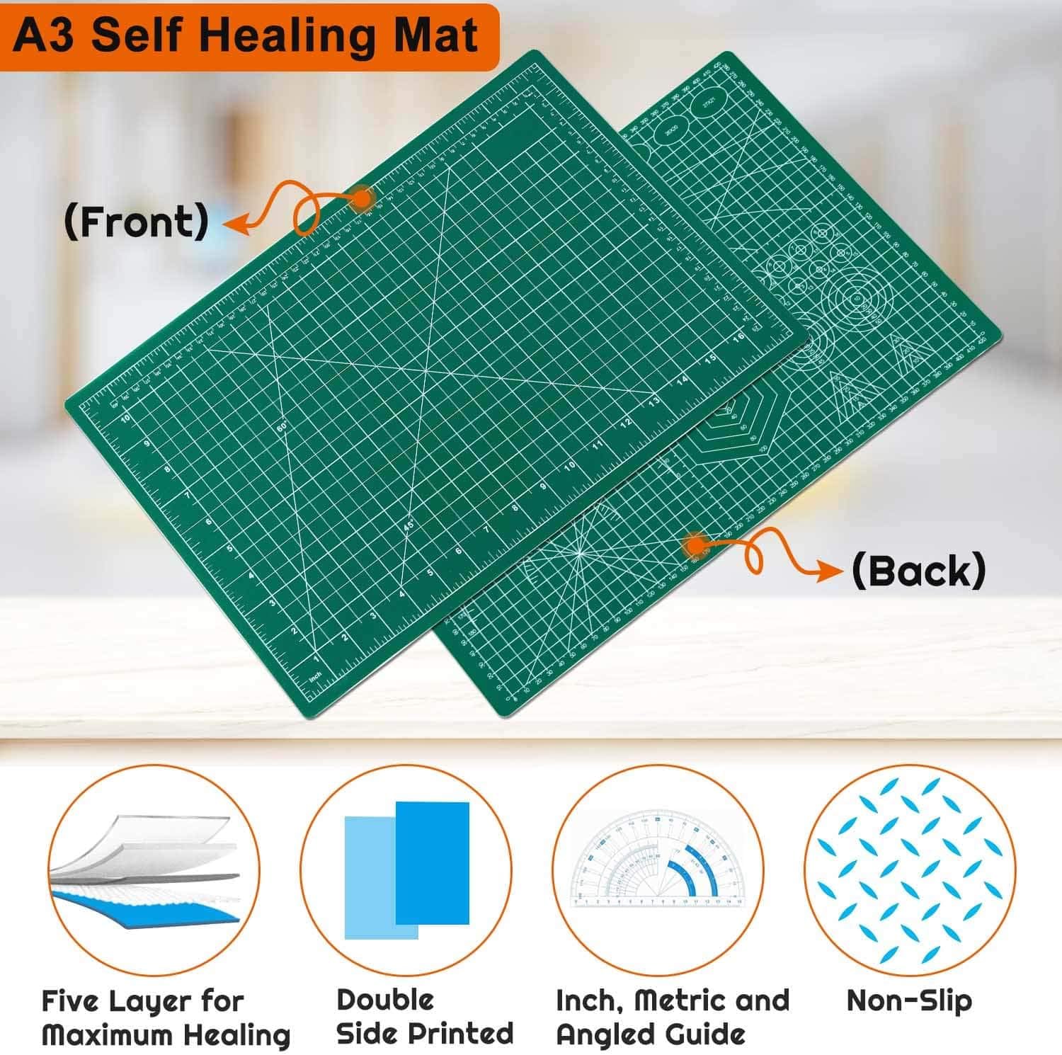 anezus Self Healing Sewing Mat, 12 x 18 Inch - Size reference