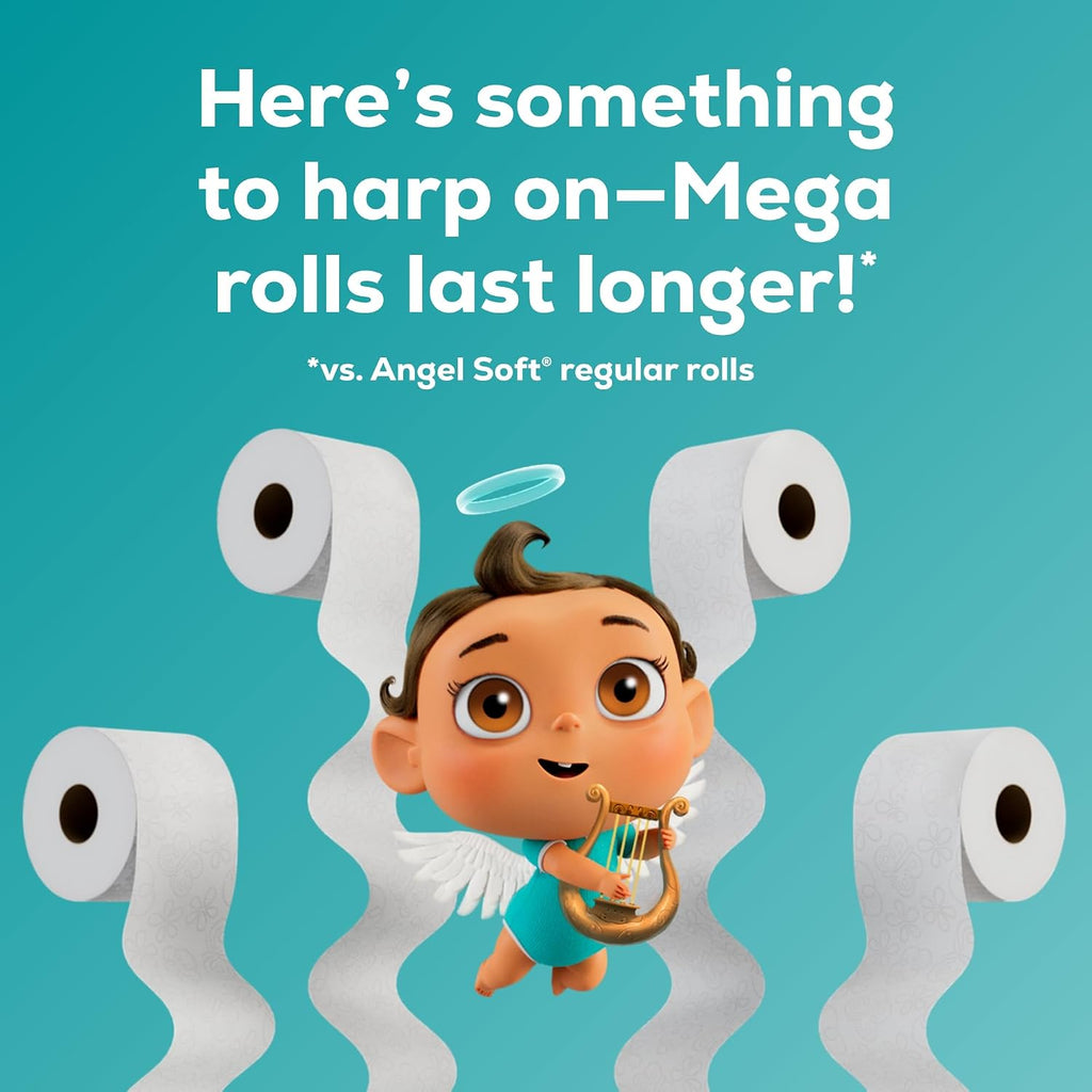 Angel Soft Toilet Paper, 18 Mega Rolls - Close-up