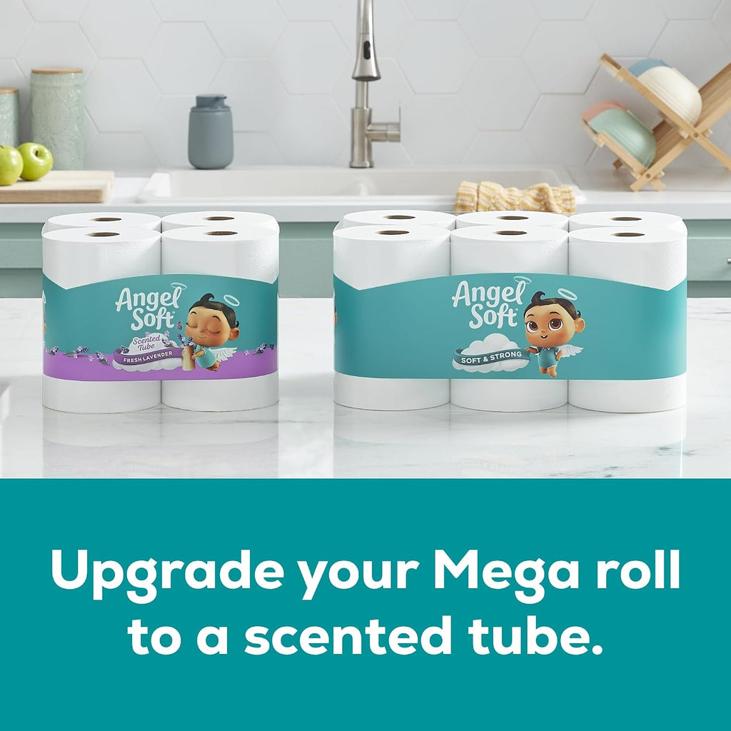 Angel Soft Toilet Paper, 18 Mega Rolls - Size reference
