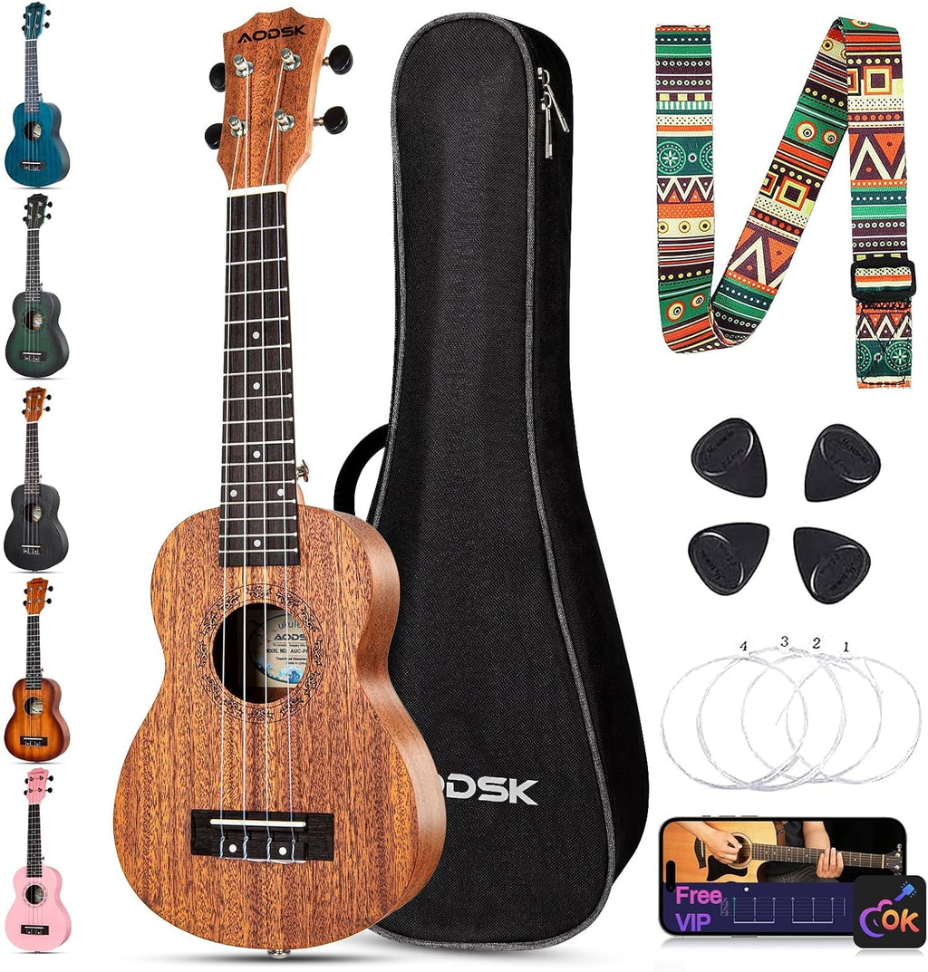AODSK Soprano Ukulele for Beginners, 21 Inch