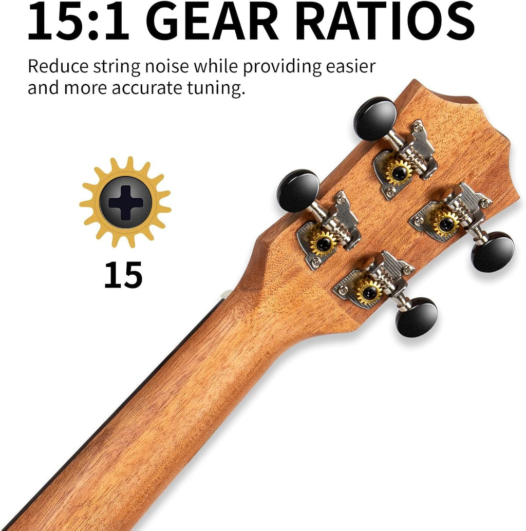 AODSK Soprano Ukulele for Beginners, 21 Inch - Alternate angle