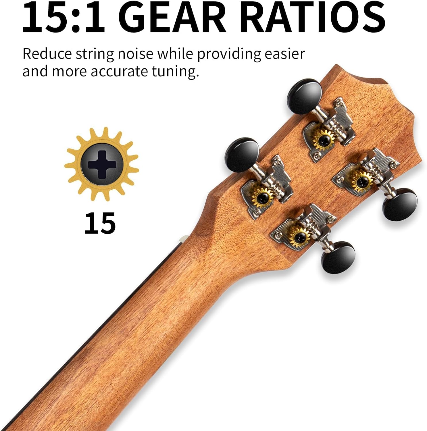 AODSK Soprano Ukulele for Beginners, 21 Inch - Alternate angle