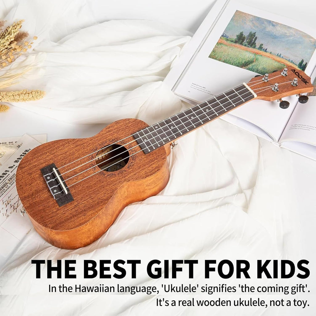 AODSK Soprano Ukulele for Beginners, 21 Inch - Size reference