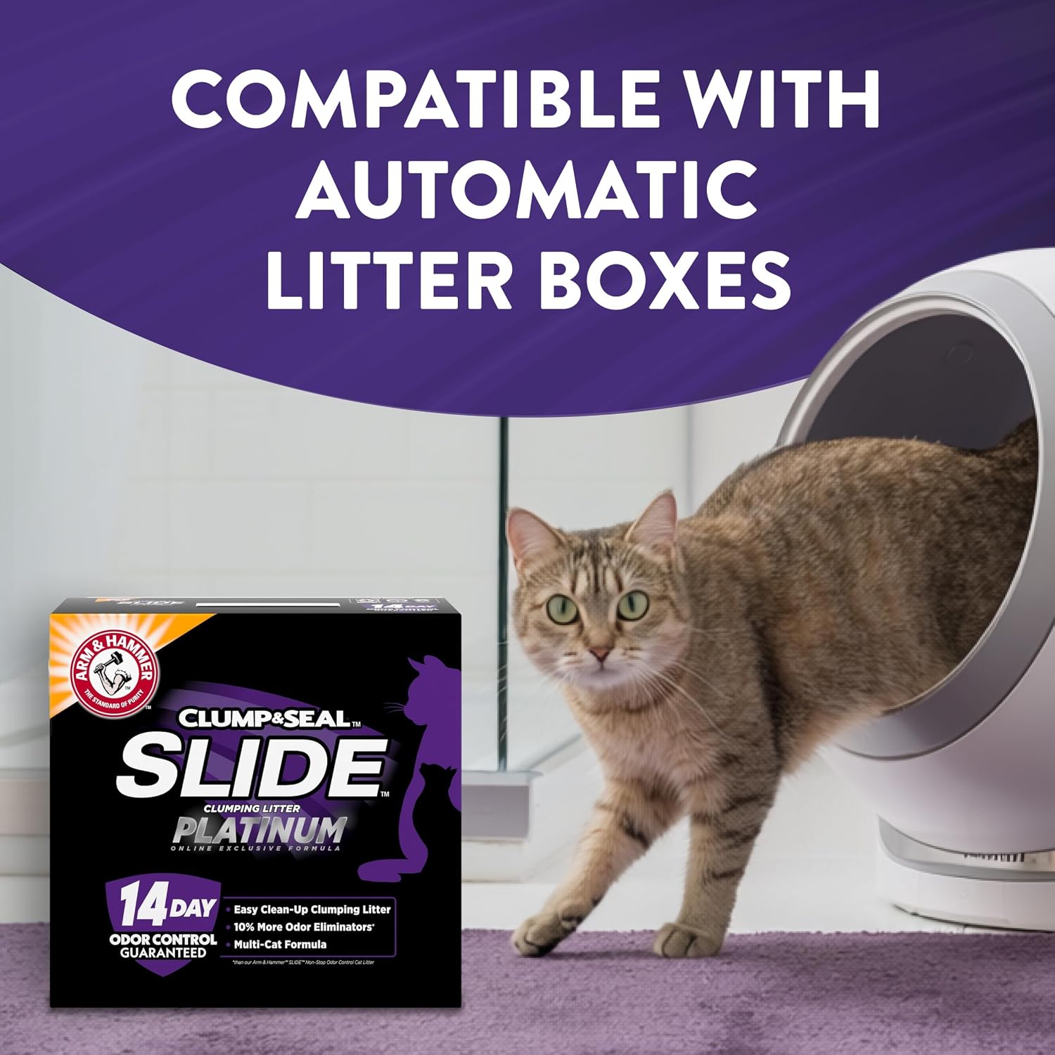 Arm & Hammer Slide Platinum Cat Litter, 18 lbs - Close-up