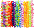 Arrowom 24-Pack Hawaiian Silk Flower Leis