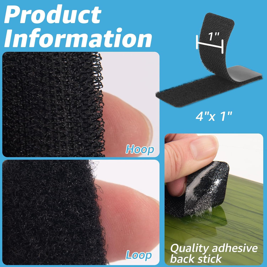 Art3d 16-Pack Hook and Loop Adhesive Strips - Alternate angle