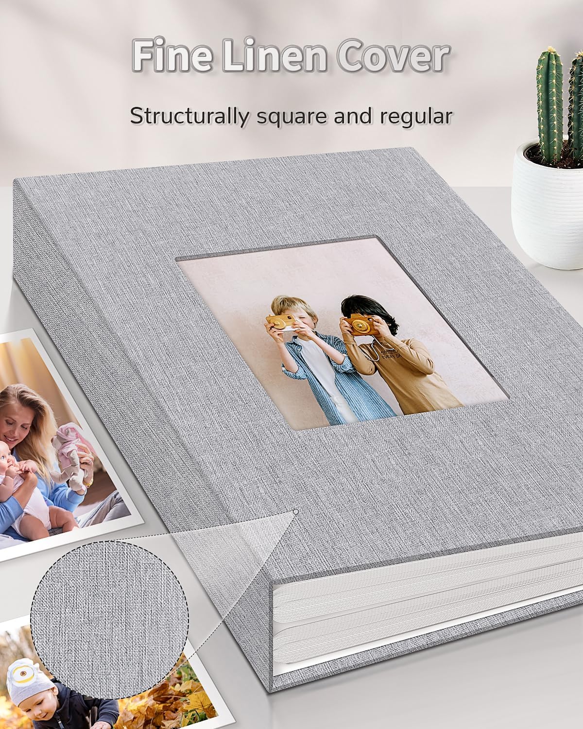 Artfeel 4x6 Linen Photo Album, 300 Pockets - In use