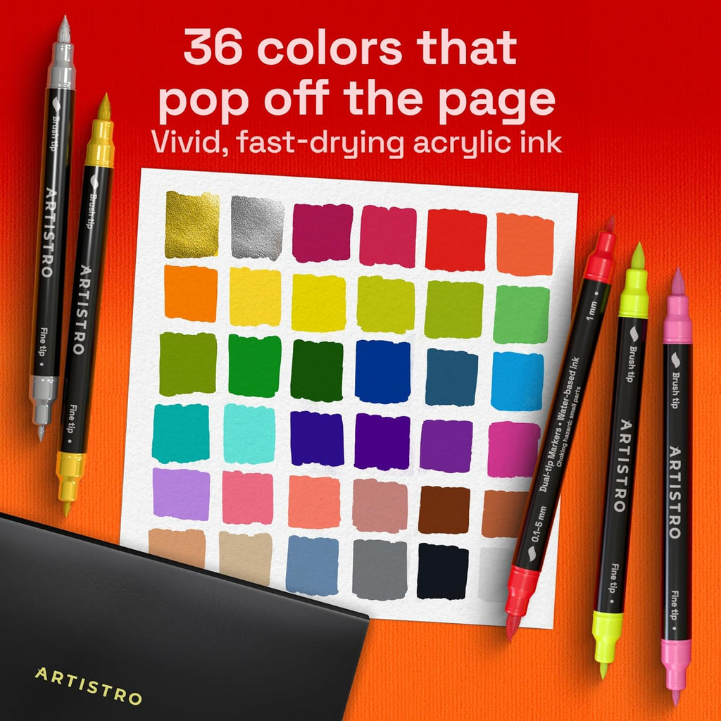 Artistro 36-Pack Acrylic Paint Markers - Detail view