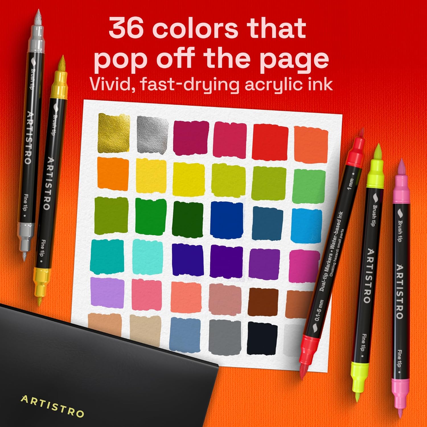 Artistro 36-Pack Acrylic Paint Markers - Detail view