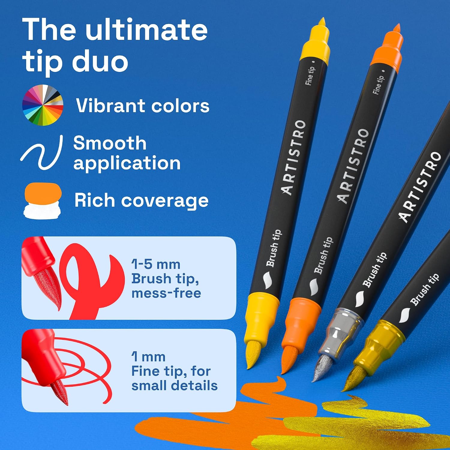 Artistro 36-Pack Acrylic Paint Markers - Alternate angle