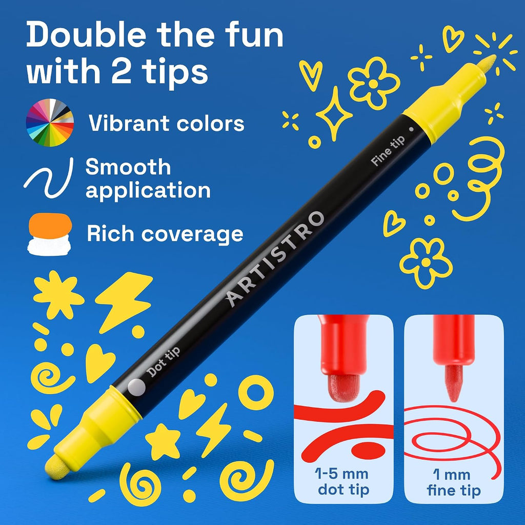 Artistro 36-Pack Dual-Tip Paint Markers - Alternate angle
