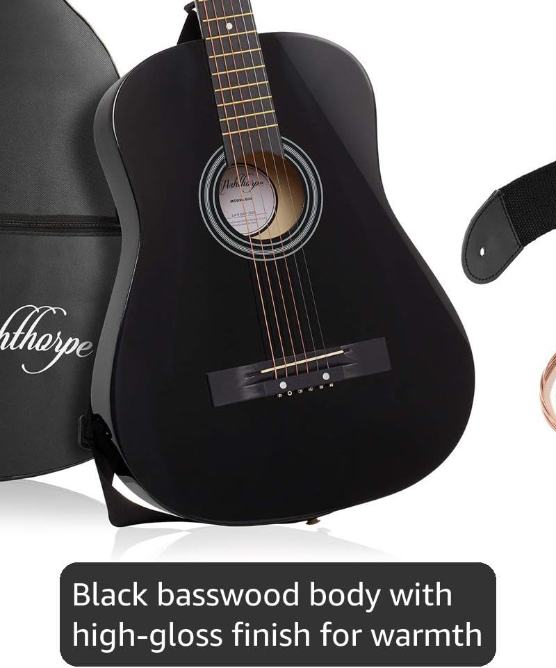 Ashthorpe 38-In Acoustic Guitar Starter Kit - Detail view