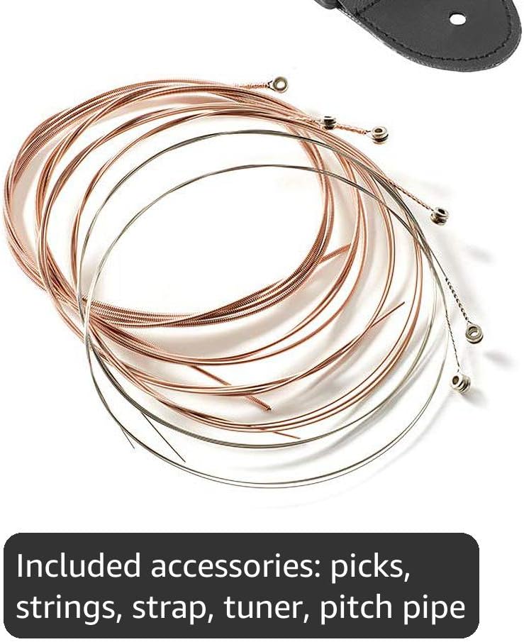 Ashthorpe 38-In Acoustic Guitar Starter Kit - Close-up