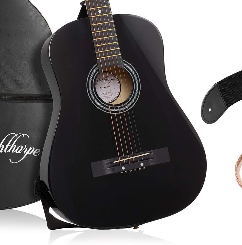 Ashthorpe 38-In Acoustic Guitar Starter Kit - Alternate angle
