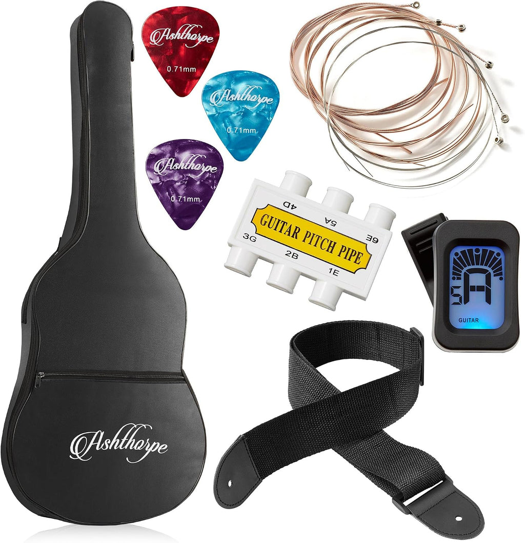 Ashthorpe 38-In Acoustic Guitar Starter Kit - Additional view