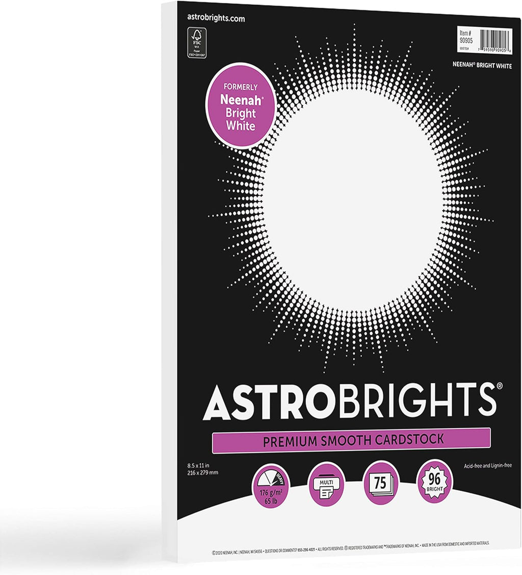 Astrobrights Bright White Cardstock 75ct