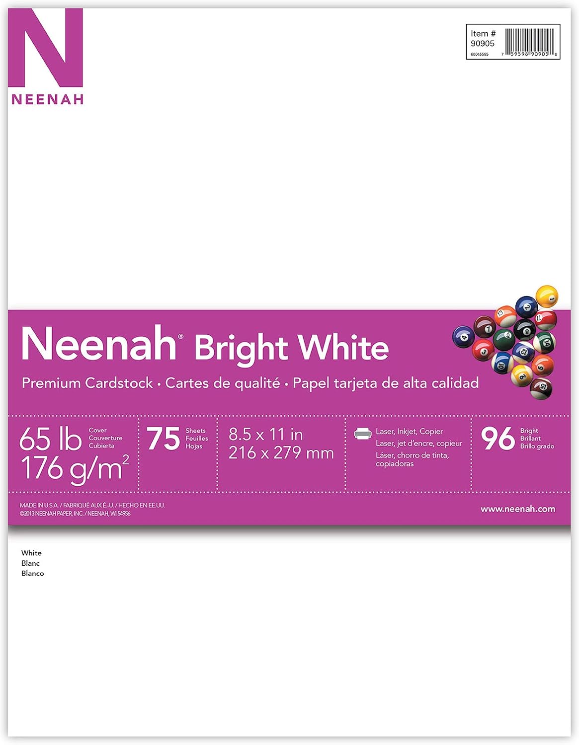 Astrobrights Bright White Cardstock 75ct - Detail view