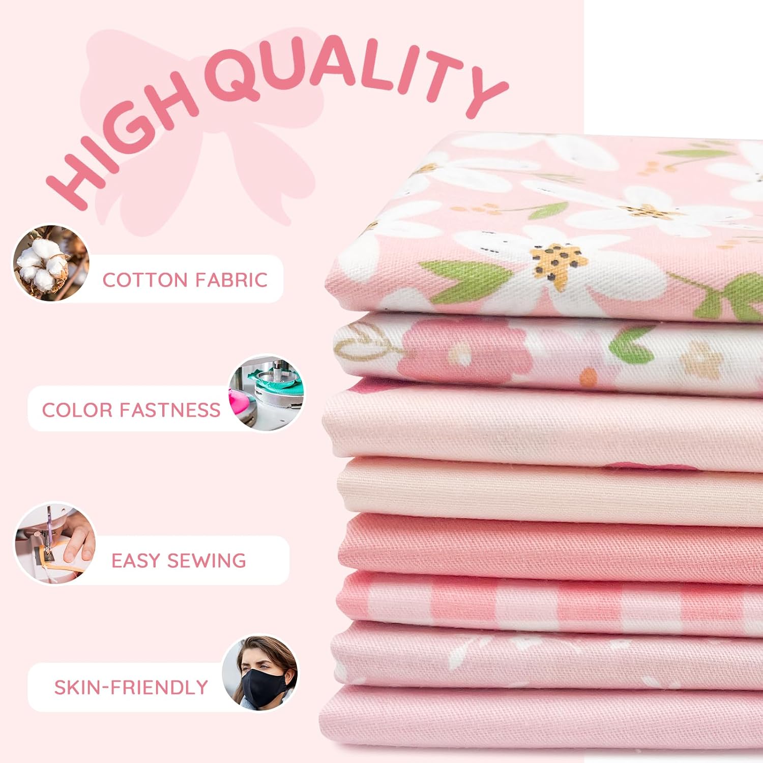 Aubliss 8-Pack Fat Quarter Fabric Bundles - Alternate angle