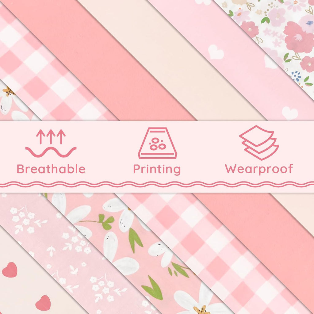 Aubliss 8-Pack Fat Quarter Fabric Bundles - Size reference