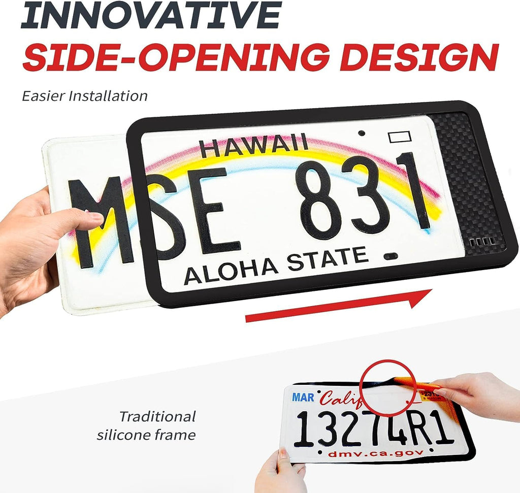 Aujen 2-Pack Silicone License Plate Frames - Alternate angle
