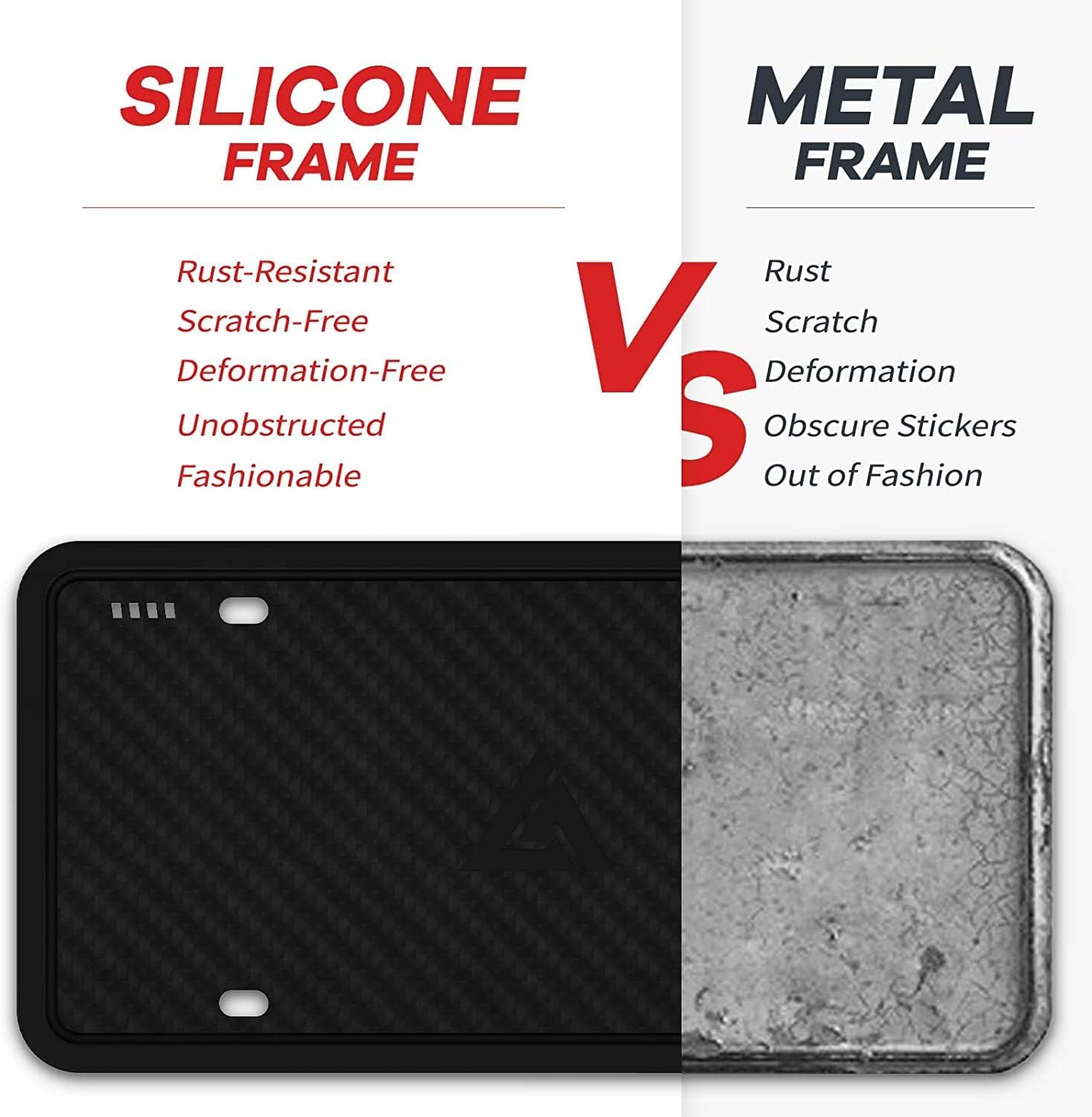 Aujen 2-Pack Silicone License Plate Frames - Close-up