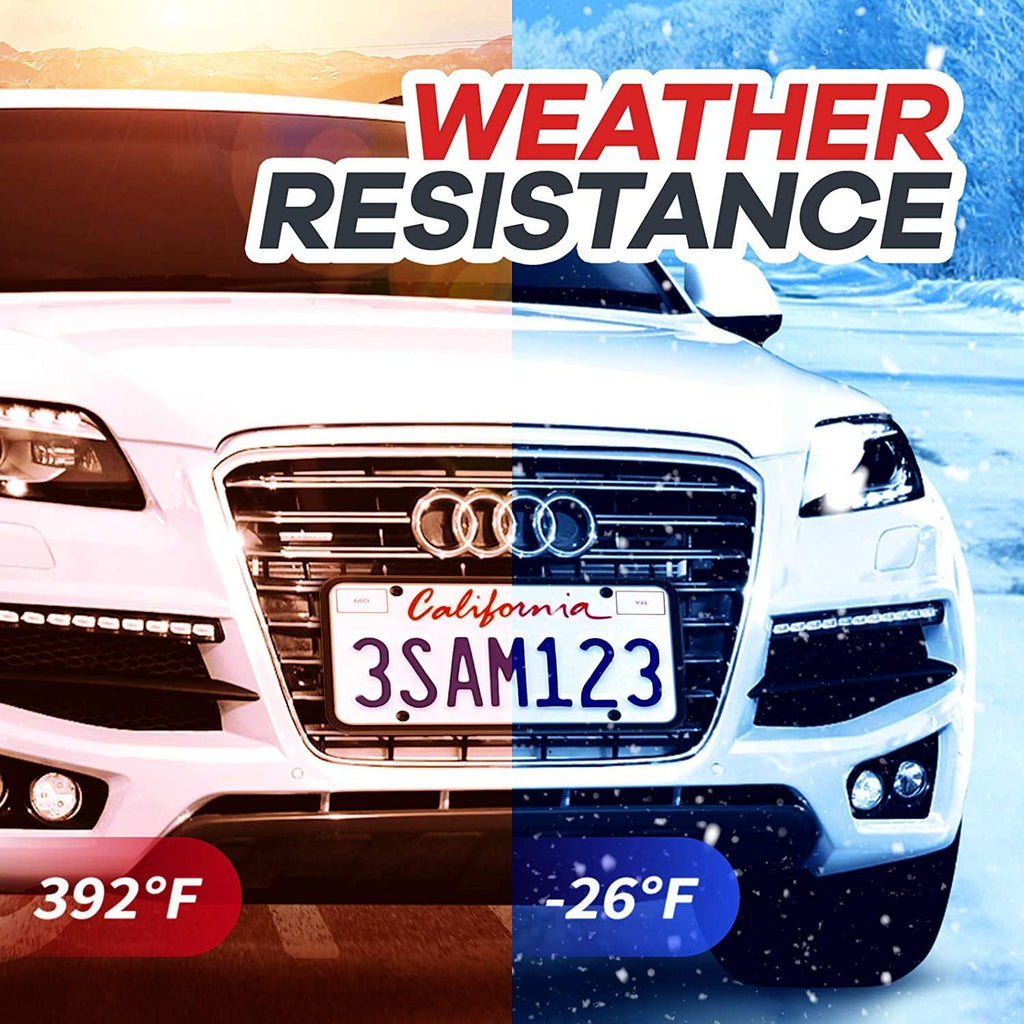 Aujen 2-Pack Silicone License Plate Frames - Size reference