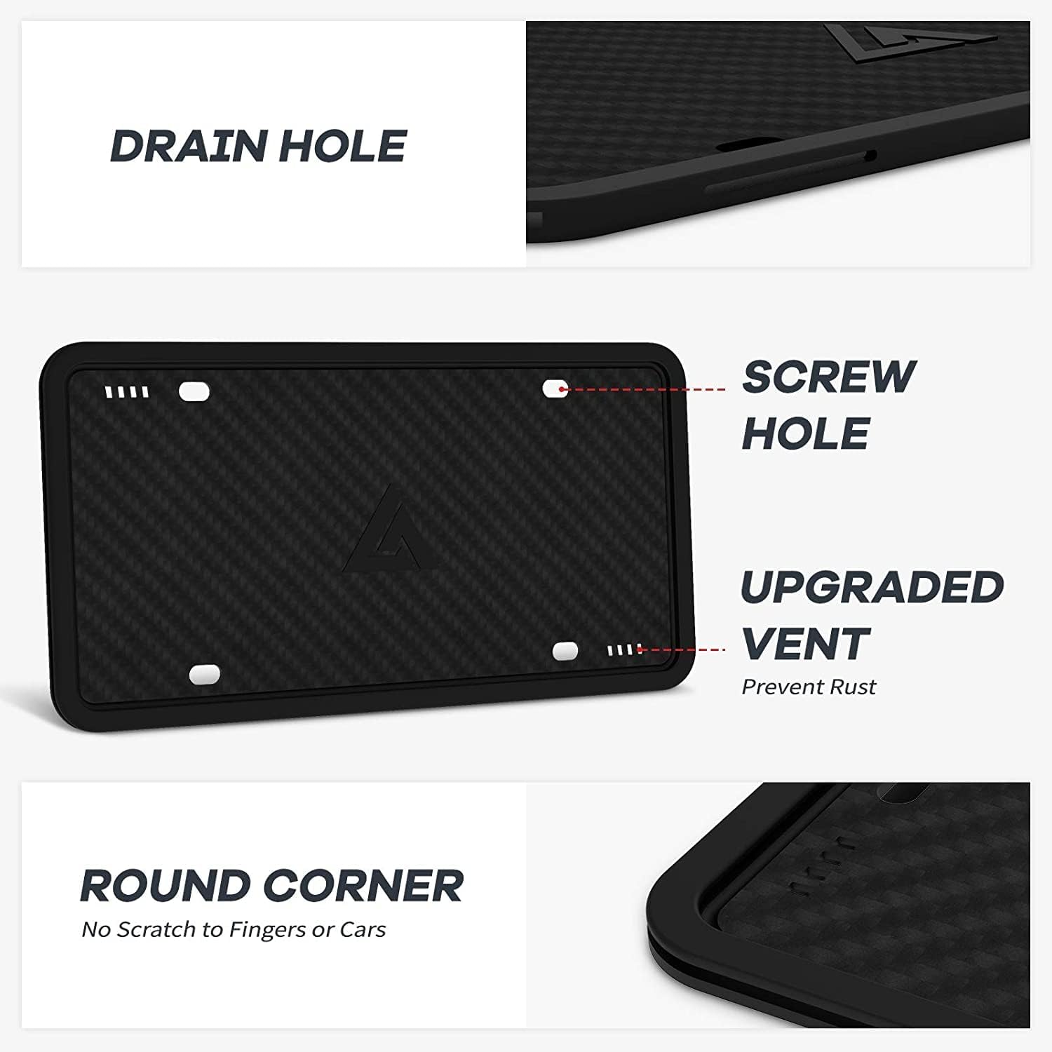 Aujen 2-Pack Silicone License Plate Frames - Additional view