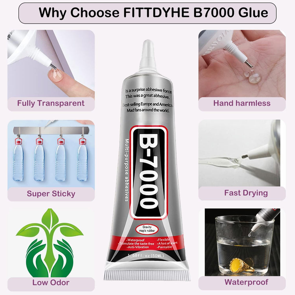 Fittdyhe B-7000 Clear Adhesive Glue 50ml - Alternate angle