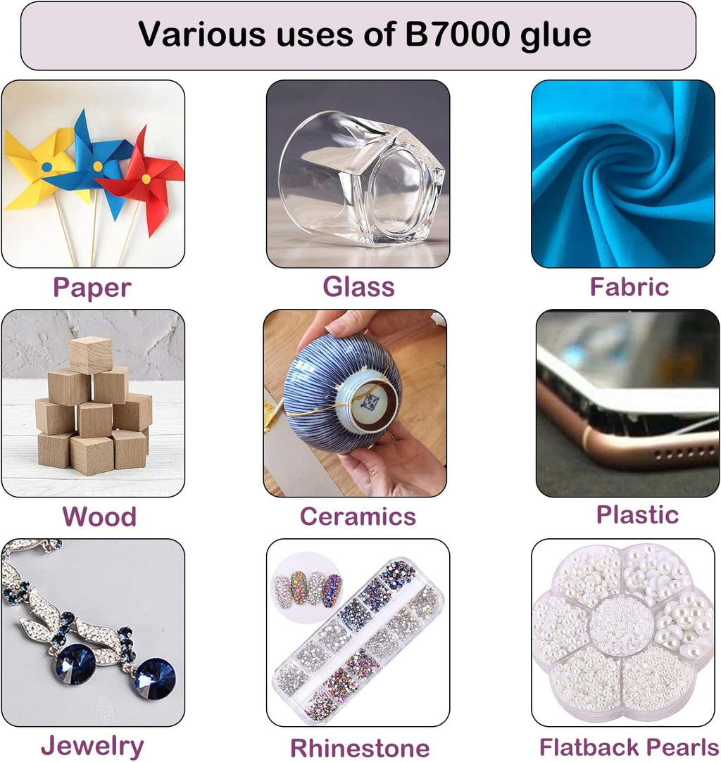 Fittdyhe B-7000 Clear Adhesive Glue 50ml - Size reference