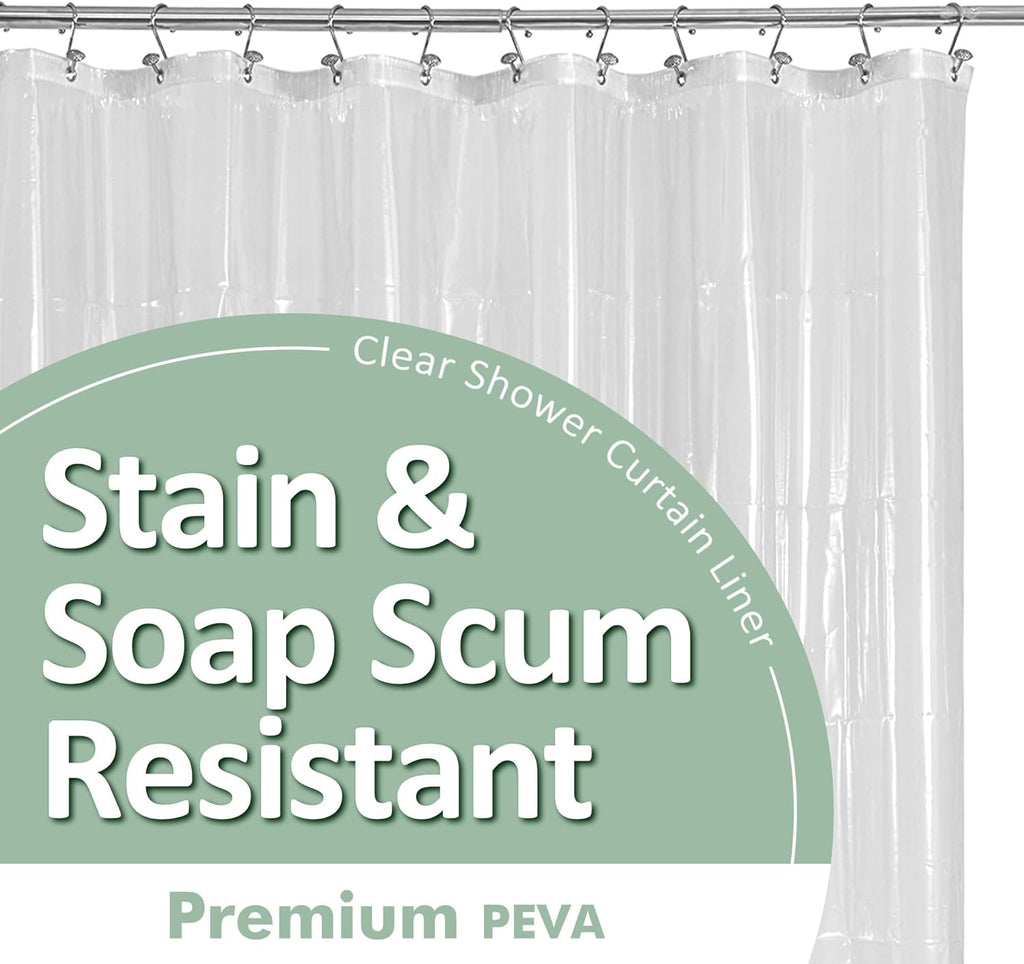 Barossa Clear PEVA Shower Curtain Liner