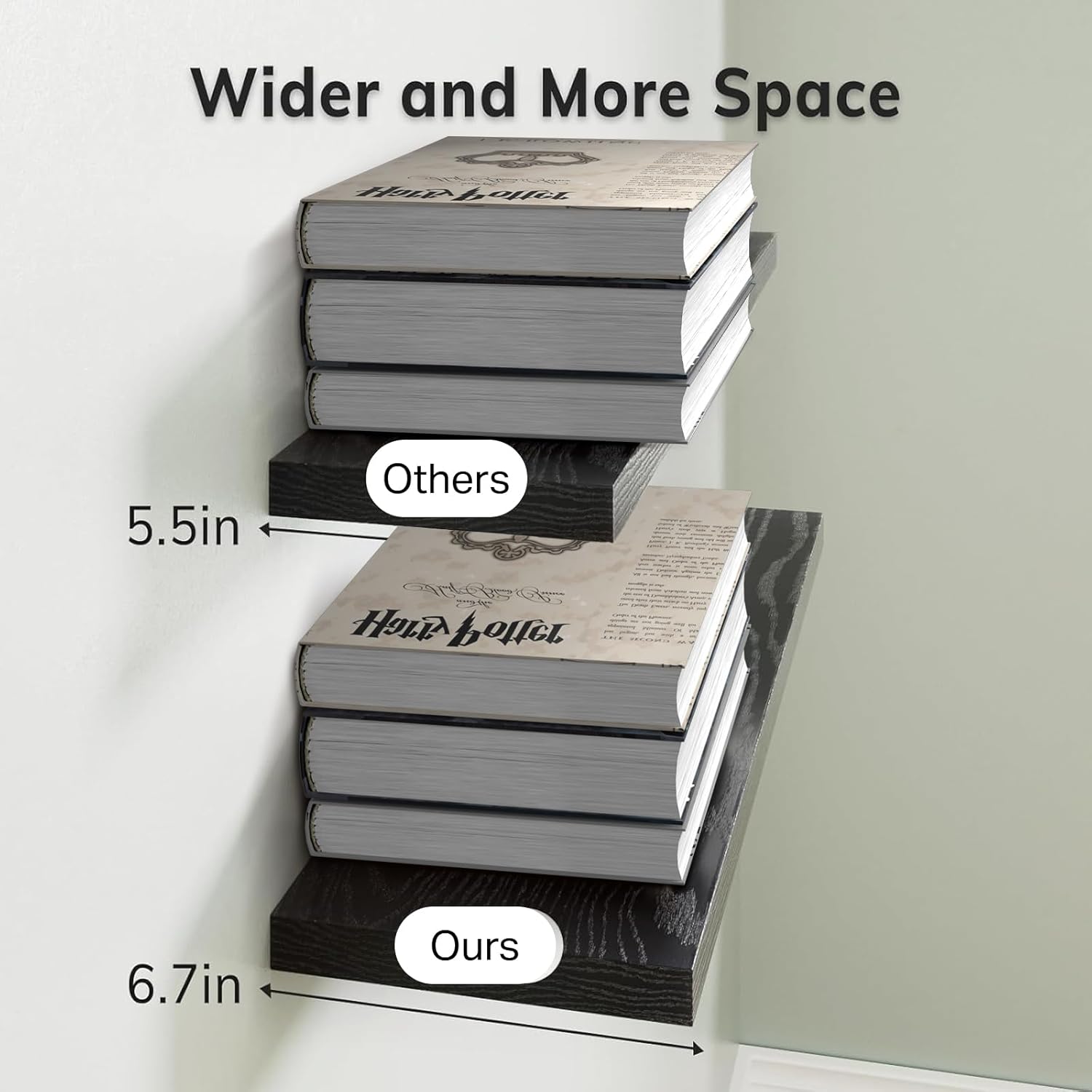 Bayka Rustic Wood Floating Shelves Set of 3 - Packaging