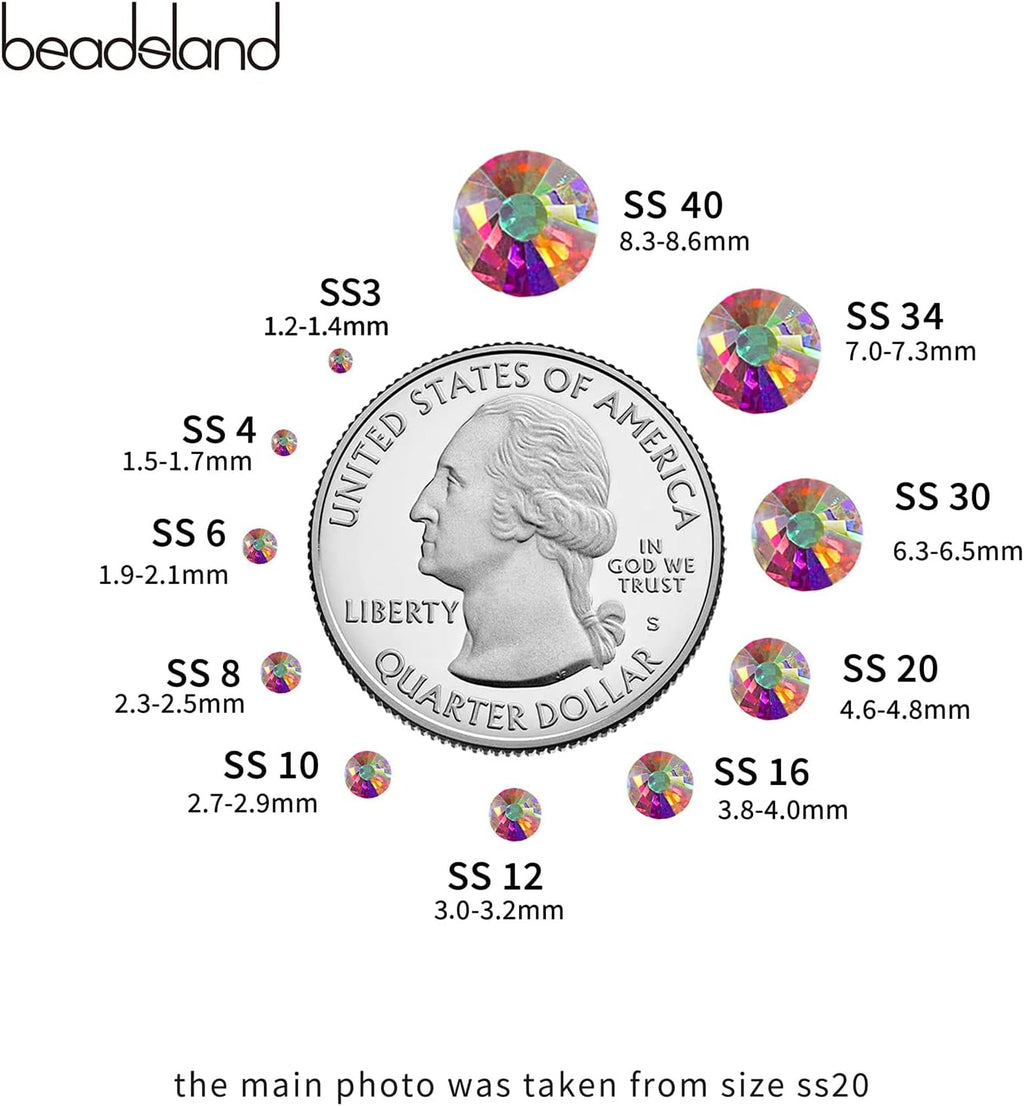 Beadsland Flat Back Rhinestones SS20 1440pcs - Alternate angle