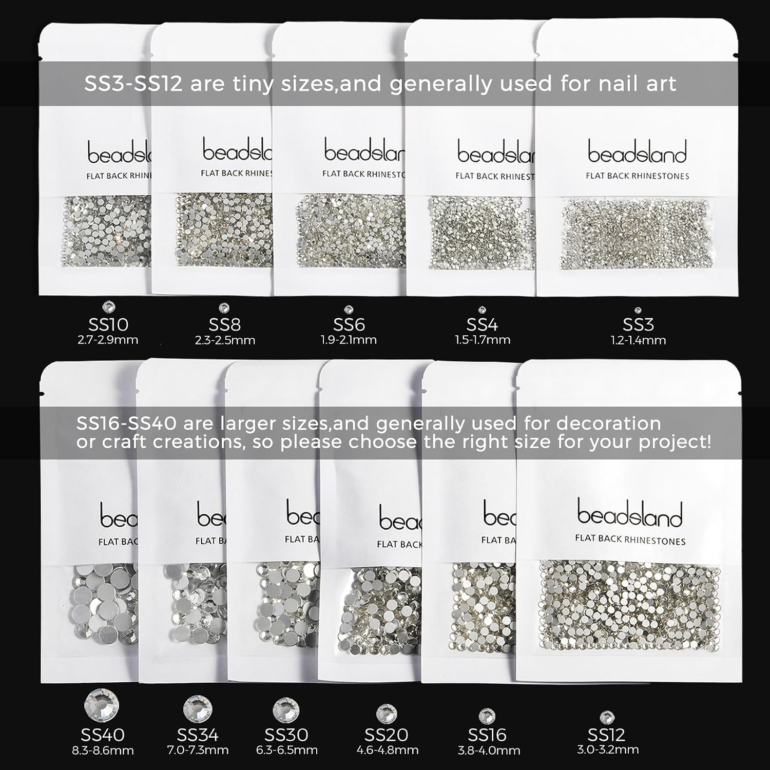 Beadsland Flat Back Rhinestones SS20 1440pcs - In use