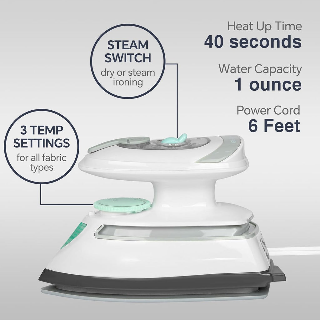 Beautural Mini Travel Steam Iron, Dual Voltage - Detail view