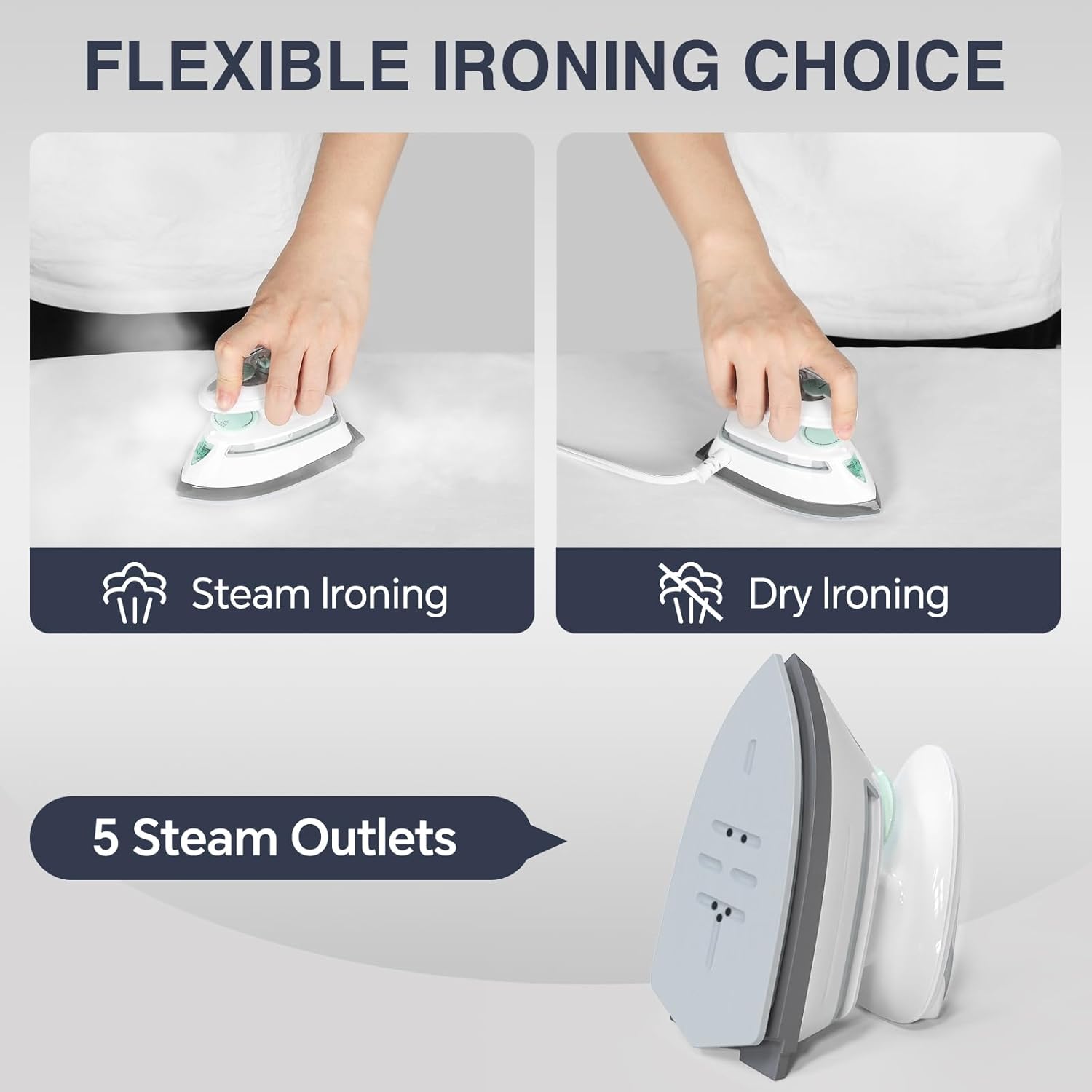 Beautural Mini Travel Steam Iron, Dual Voltage - In use