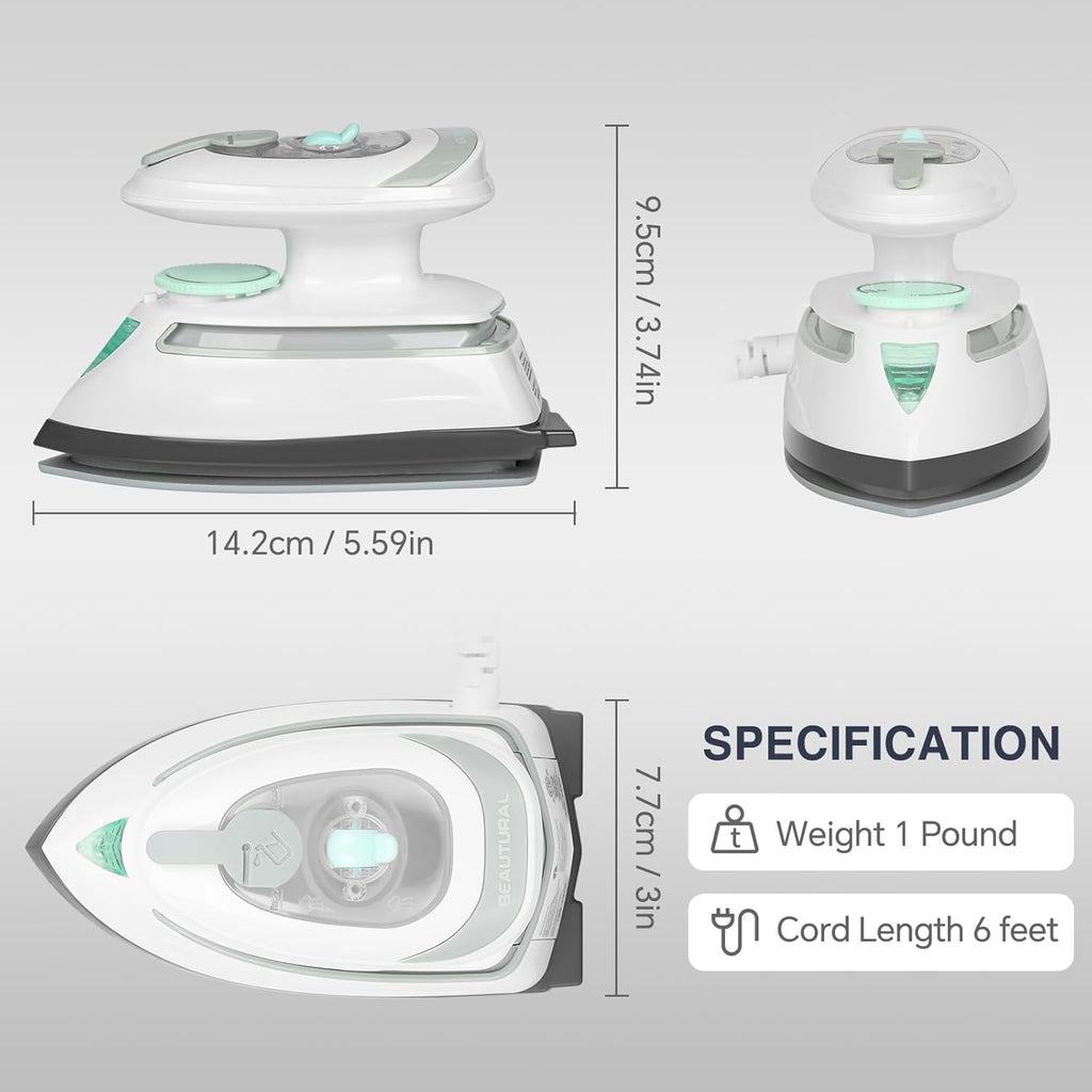 Beautural Mini Travel Steam Iron, Dual Voltage - Packaging