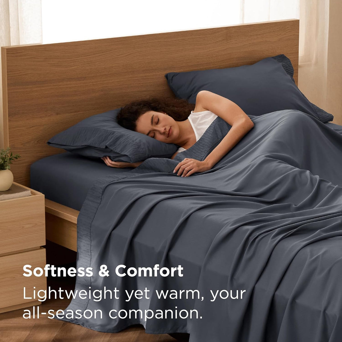 Bedsure Queen 4-Piece Microfiber Sheet Set - Detail view