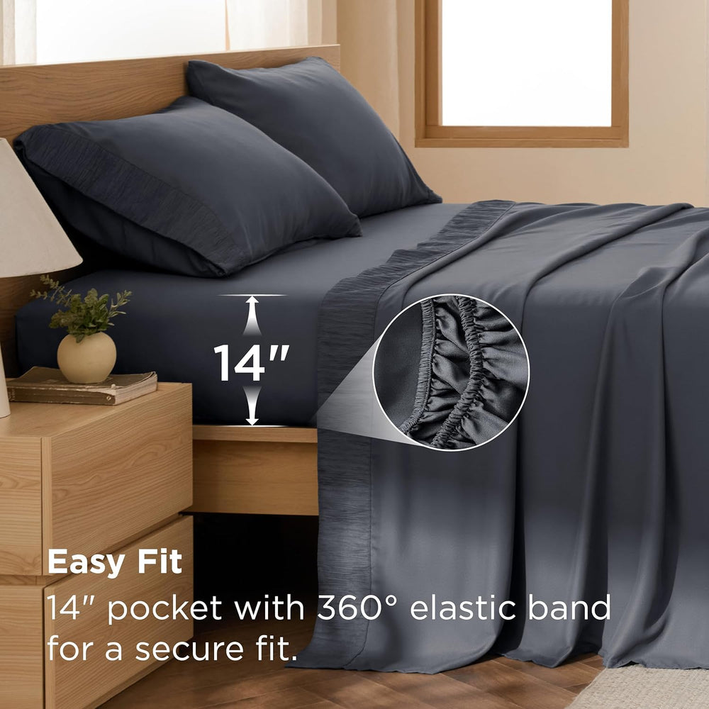 Bedsure Queen 4-Piece Microfiber Sheet Set - Close-up