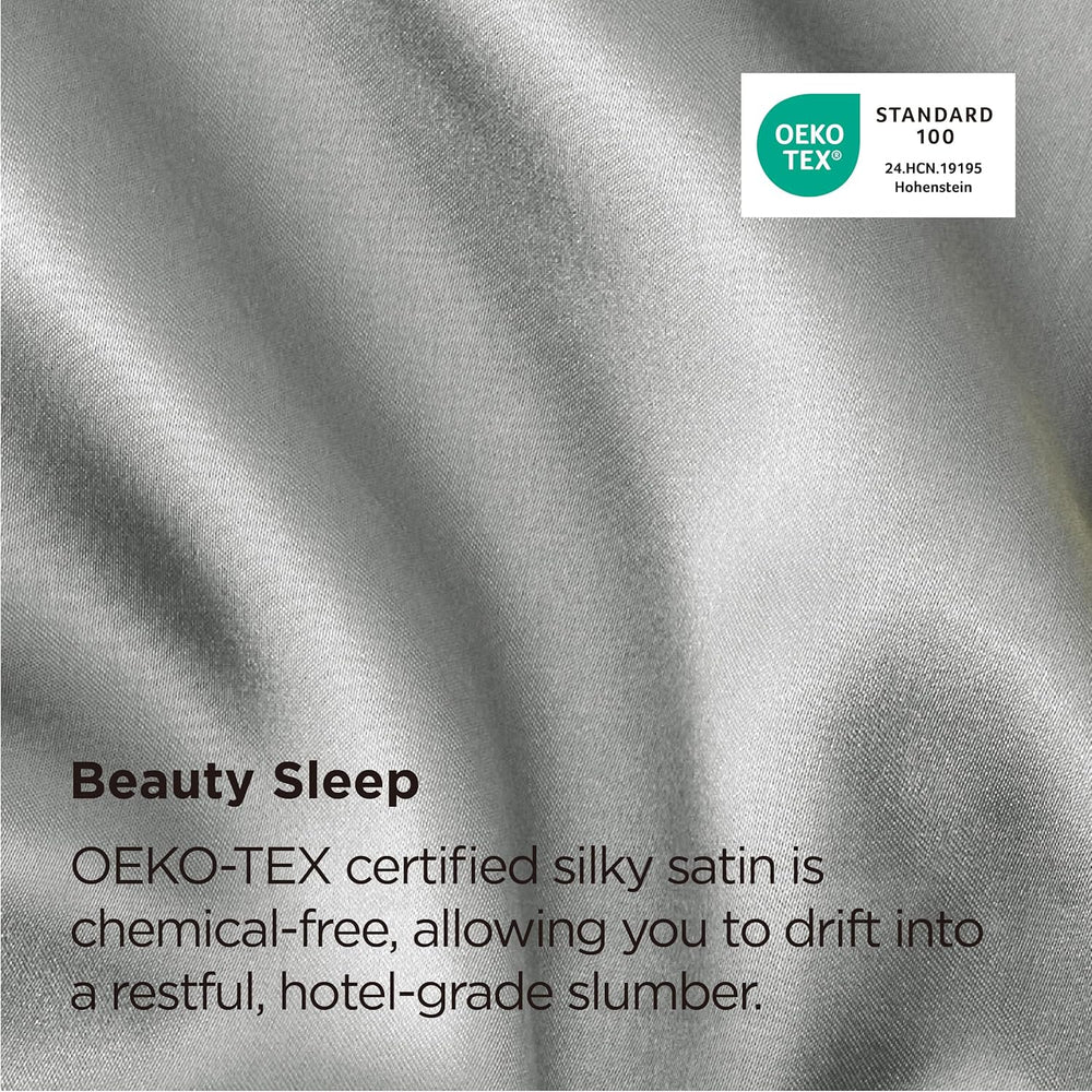 Bedsure Satin Pillowcase Set of 2, Queen - Close-up