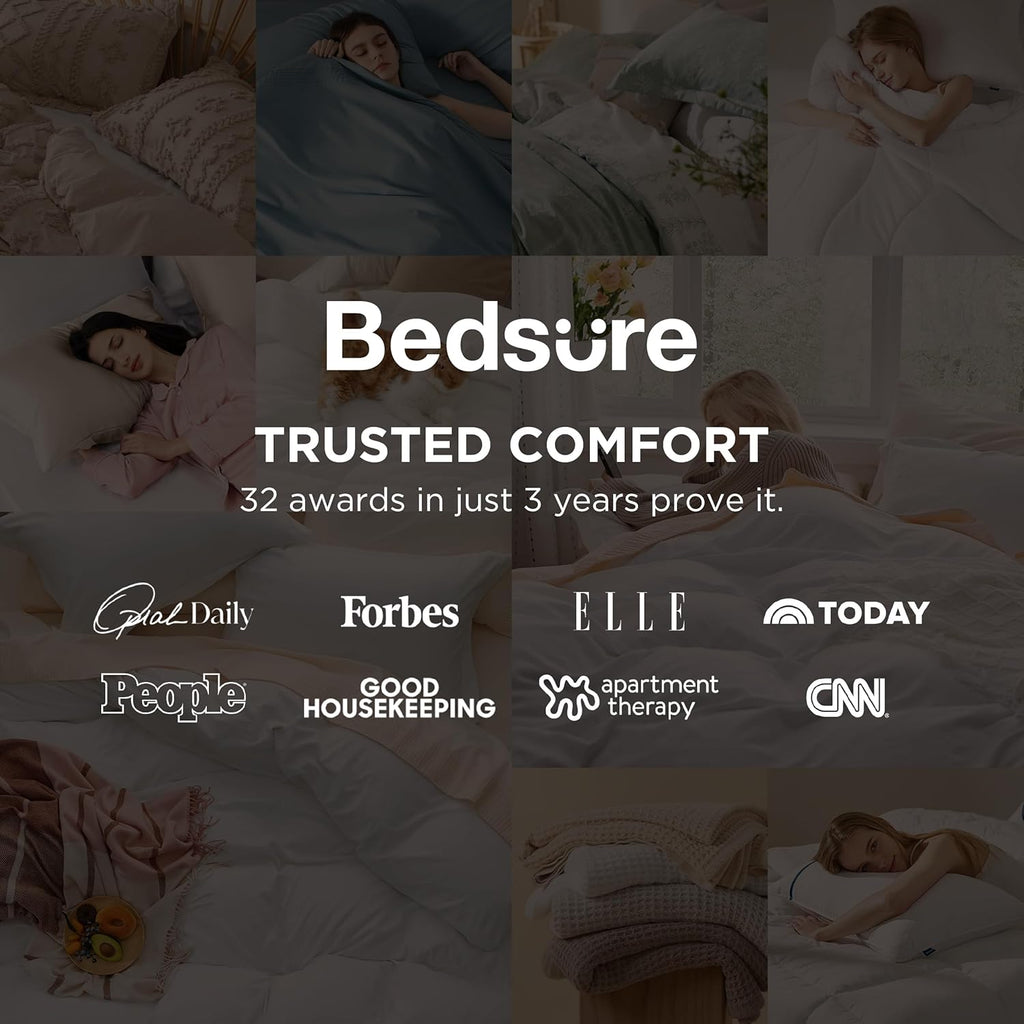 Bedsure White Queen Duvet Cover Set, 3-Piece - Alternate angle