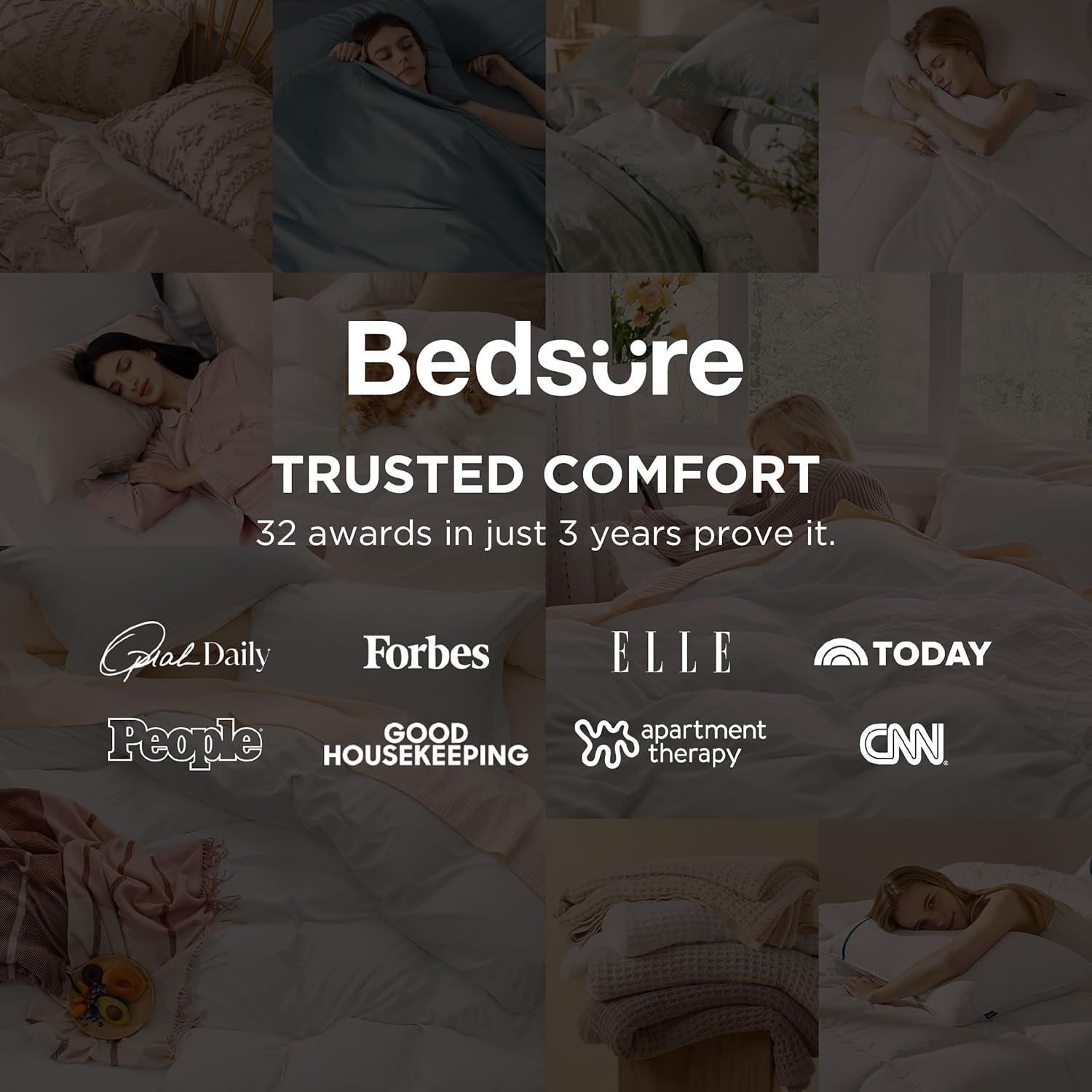 Bedsure White Queen Duvet Cover Set, 3-Piece - Alternate angle
