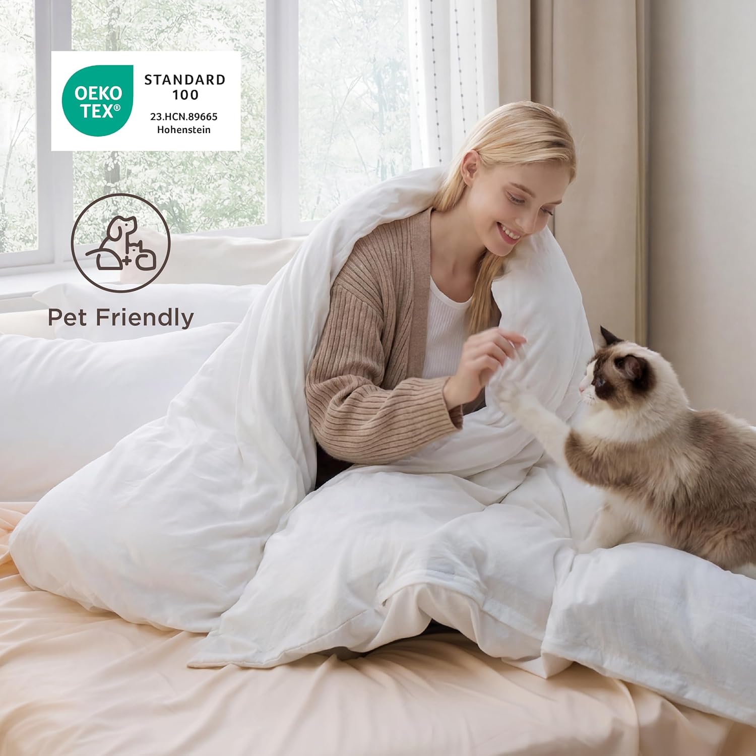 Bedsure White Queen Duvet Cover Set, 3-Piece - Size reference
