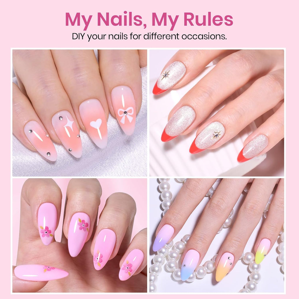 Beetles Almond Nail Tips, 576 pcs, 12 Sizes - Detail view